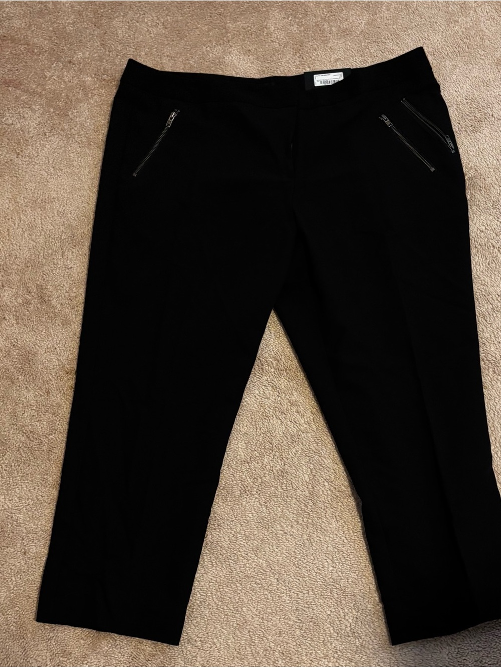 Worthington Slim Fit Pants Black Zip Pockets